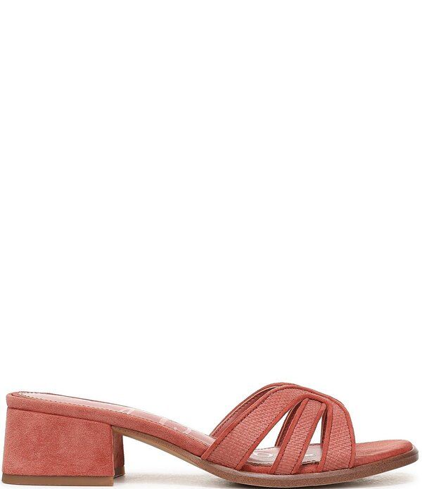 サムエデルマン レディース シューズ サンダル スエード ロゴ Sam Edelman Farrin Raffiand Suede Double Logo Slide Sandals Indie Pi