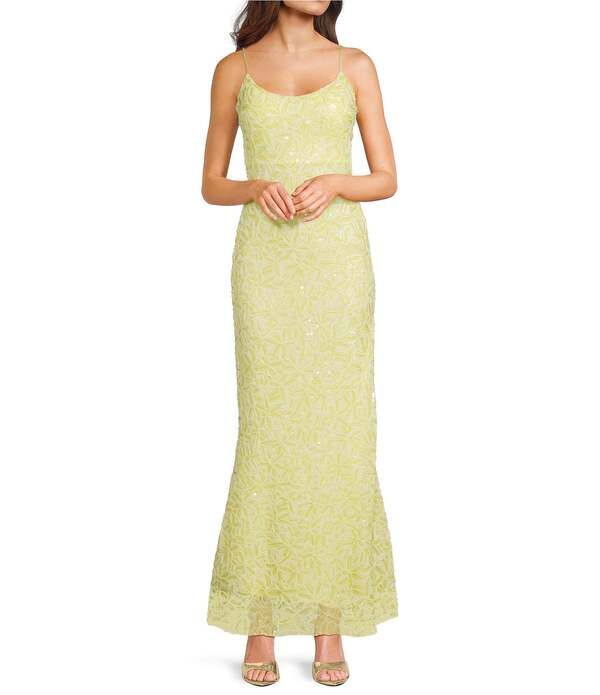 ハニーアンドロージー レディース トップス ワンピース カットアウト Honey and Rosie Beaded Scoop Neck Cutout Back Flared Hem Long Dre