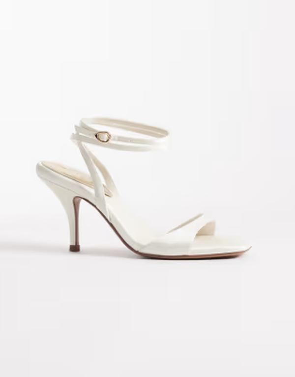 エイソス レディース シューズ サンダル ヒール ASOS DESIGN Wide Fit Hope barely there mid heel stiletto sandals IVORY アイボリ