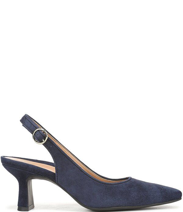 バイオニック レディース シューズ パンプスエード Vionic Perrisuede Slingback Dress Pumps French Navy ネイビー