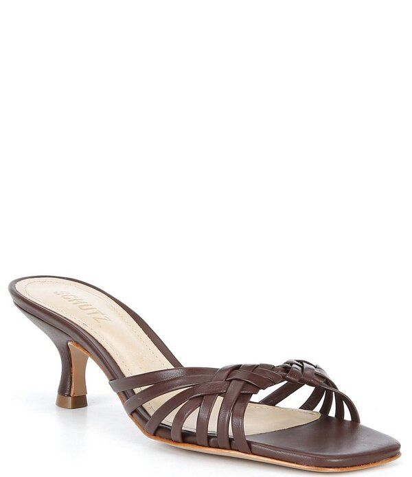 シュッツ レディース シューズ サンダル レザー Schutz Tara Leather Dresslide Sandals Chestnut Brown ブラウン