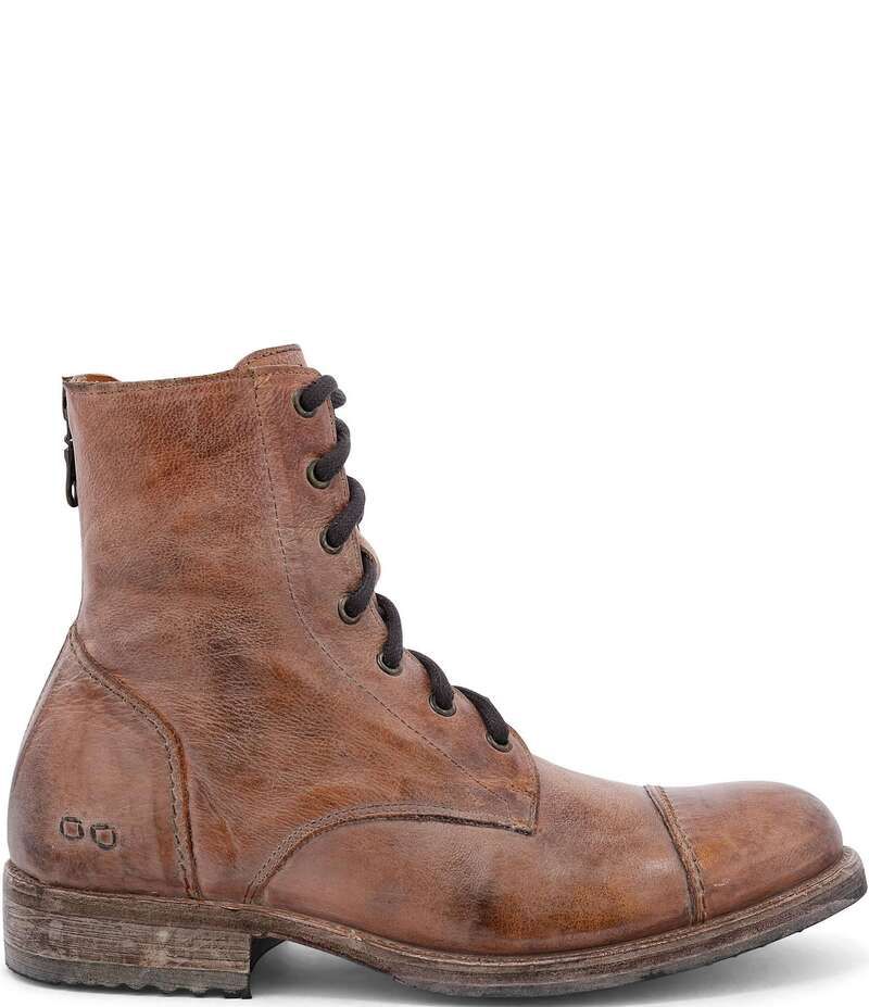 ベッドステュ メンズ シューズ ブーツ・レインブーツ レザー Bed Stu Mens Protege Distressed Leather Back Zip Combat Boots TanWhit