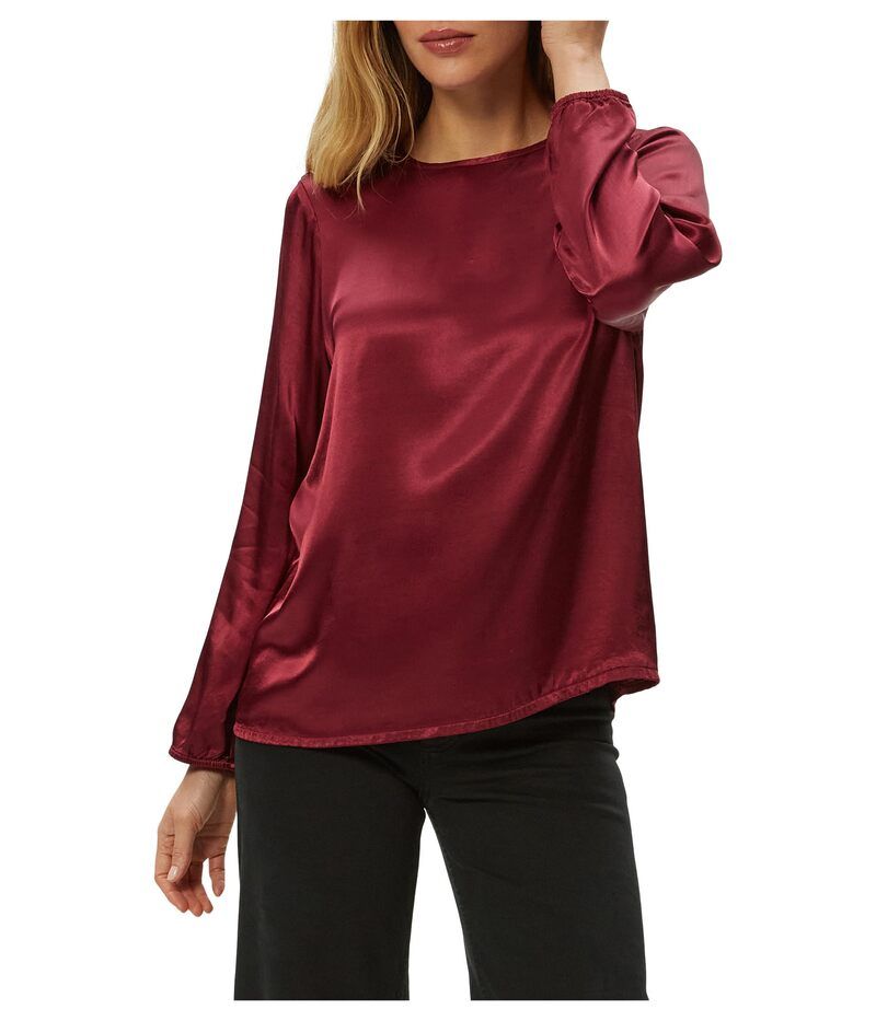 マイケルスターズ レディース トップス シャツ クルーネック ブラウス Michael Stars Lali Crew Neck Blouse Garnet