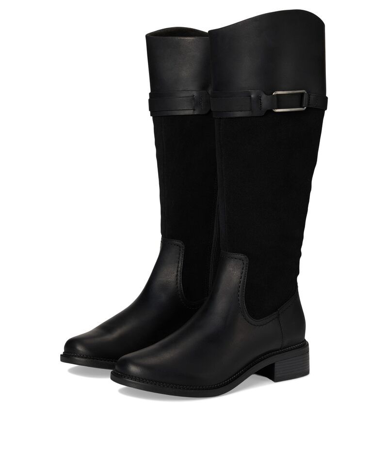 クラークス レディース シューズ ブーツ・レインブーツ Clarks Maye Carly Black Leather ブラック