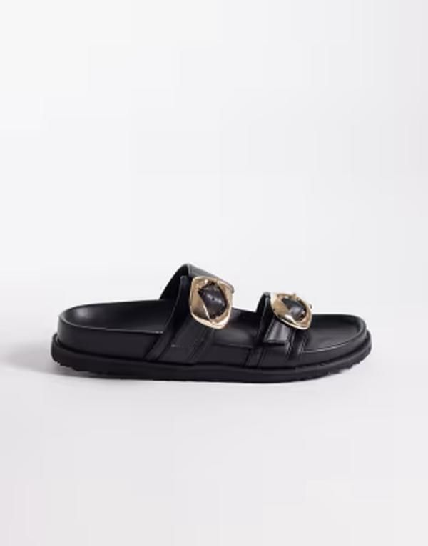 パブリックデザイア レディース シューズ サンダル Public Desiremery double buckle flat sandals Black ブラック 13,305円