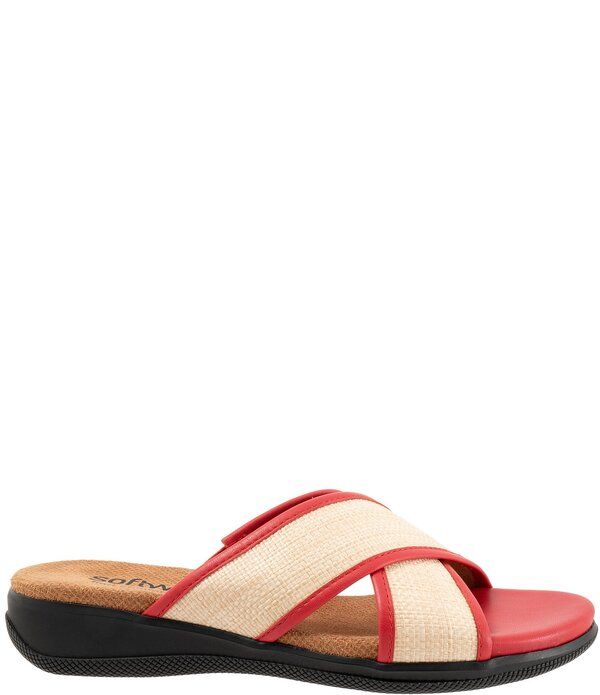 ソフトウォーク レディース シューズ サンダル Softwalk Tillman 60 Raffia Crosstrap Sandals Red レッド