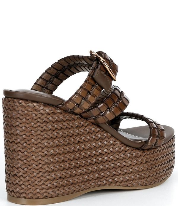 ゲス レディース シューズ サンダル プラットフォーム Guess Evana Woven Strappy Platform Wedge Slide Sandals Dark Brown ブラウン 20,610円