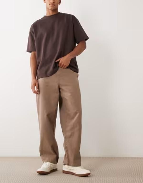 エイソス メンズ ボトムス カジュアルパンツ ASOS DESIGN loose straight pants in tan タン