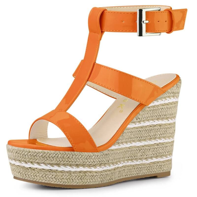 アレグラ ケー レディース シューズ サンダル プラットフォーム ALLEGRA K Womenstrappy Espadrille Wedges Platform Sandals Orange オレ 14,026円