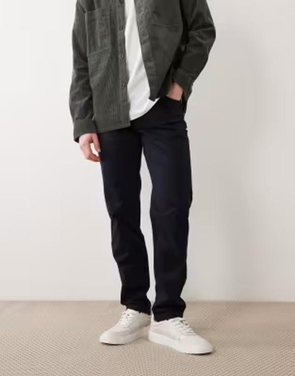 マンゴ メンズ ボトムス カジュアルパンツ レギュラーフィット コットン Mango cotton mix regular fitapered pants NAVY ネイビー