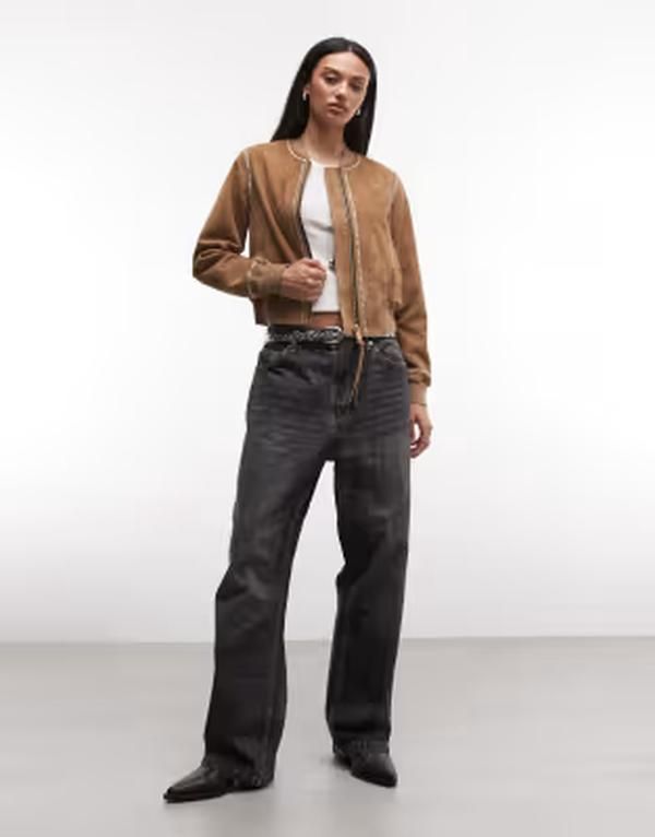 オールセインツ レディース アウター ジャケット・ブルゾン スエード AllSaints Orten Whip suede bomber jacket in light Sand brown ブラウン 93,940円