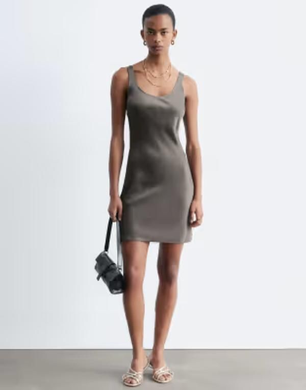 アンドアザーストーリーズ レディース トップス ワンピース ミニ サテン Other Stories mini satin slip dress mole ブラウン
