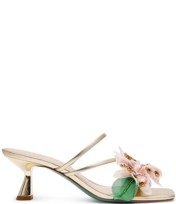 ベッツィジョンソン レディース シューズ サンダル フラワー柄 フラワー ヒール Betsey Johnson Wells Beaded Floral Kitten Heel Dresslide Sa