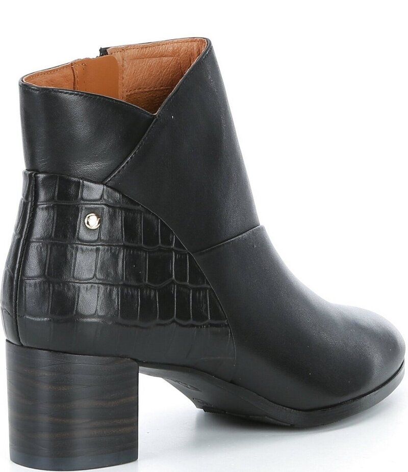 ピコリーノス レディース シューズ ブーツ・レインブーツ レザー Pikolinos Calafat Leather Croco Embossed Leather Booties Black ブラック 44,720円