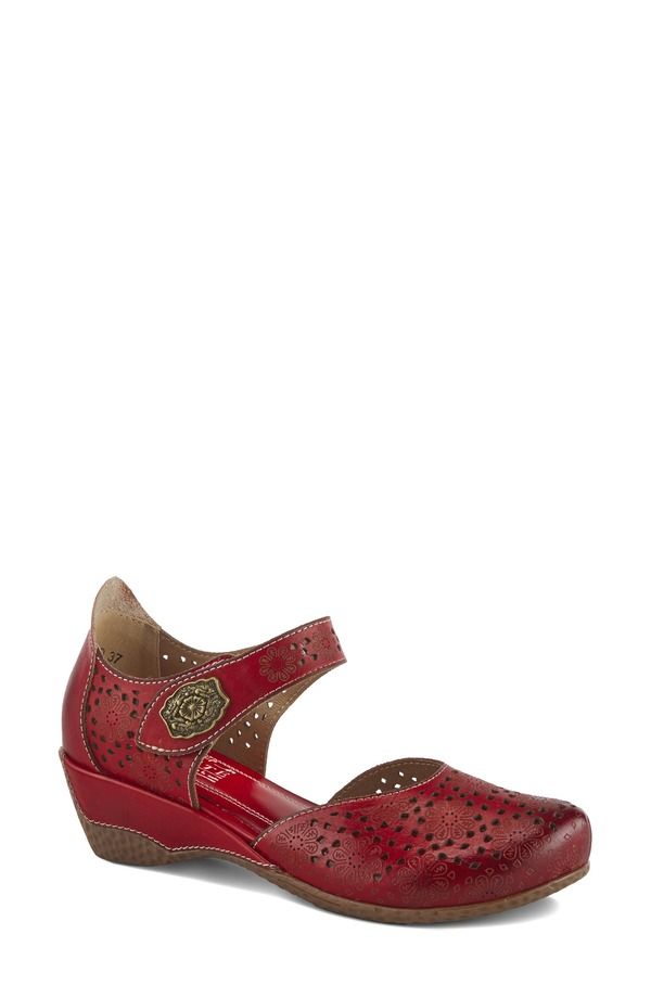 スプリングステップ レディース シューズ サンダル アンクル LArtiste by Spring Step Americanankle Strap Clog Red レッド