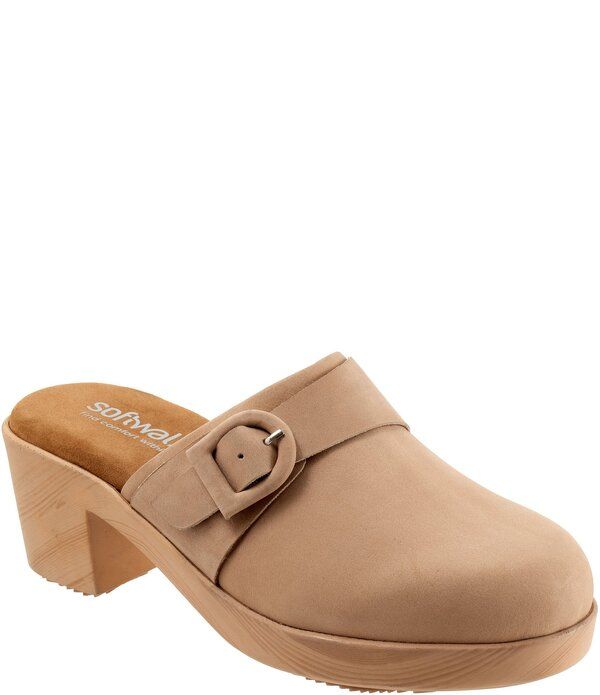 ソフトウォーク レディース シューズ サンダル レザー SoftWalk Ferrara Oiled Leather Clogs Taupe トープ 31,070円
