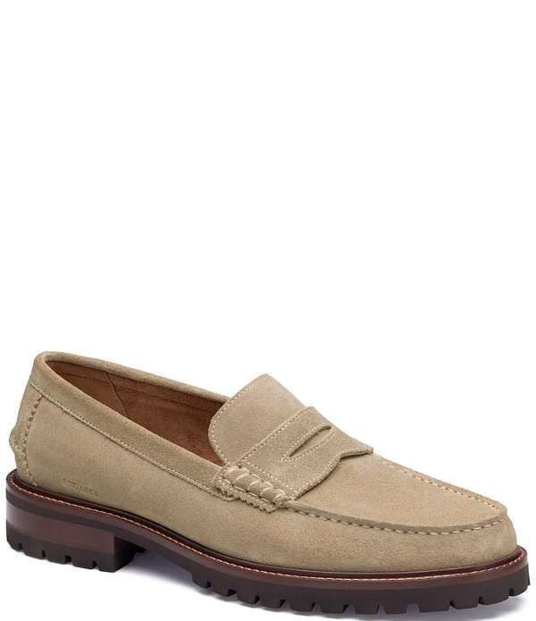ジョンストンアンドマーフィー メンズ シューズ スリッポン・ローファー スエード Johnston Murphy Mens Collier Suede Penny Loafers Beige ベージュ