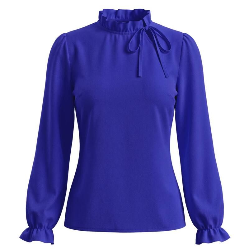 インスパイア シック レディース トップス シャツ フリル ブラウス INSPIRE CHIC Womenspring Blouse Long Sleeve Ruffle Tie Neck Busin