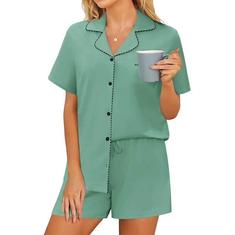 エコアー レディース アンダーウェア ナイトウェア ボタンダウン Ekouaer Pajamas for Women Set Button Down Pjs Lounge Setshort Sleev 8,865円