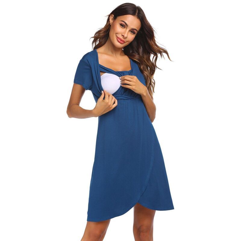 エコアー レディース アンダーウェア ナイトウェア マタニティ Ekouaer Nursing Nightgown 1 Maternity Nightgown Short Sleeve Nursing