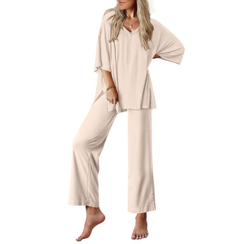 エコアー レディース アンダーウェア ナイトウェア パンツ Ekouaer Lounge Sets for Women Pajamaset Short Sleeve Tops and Long Pan