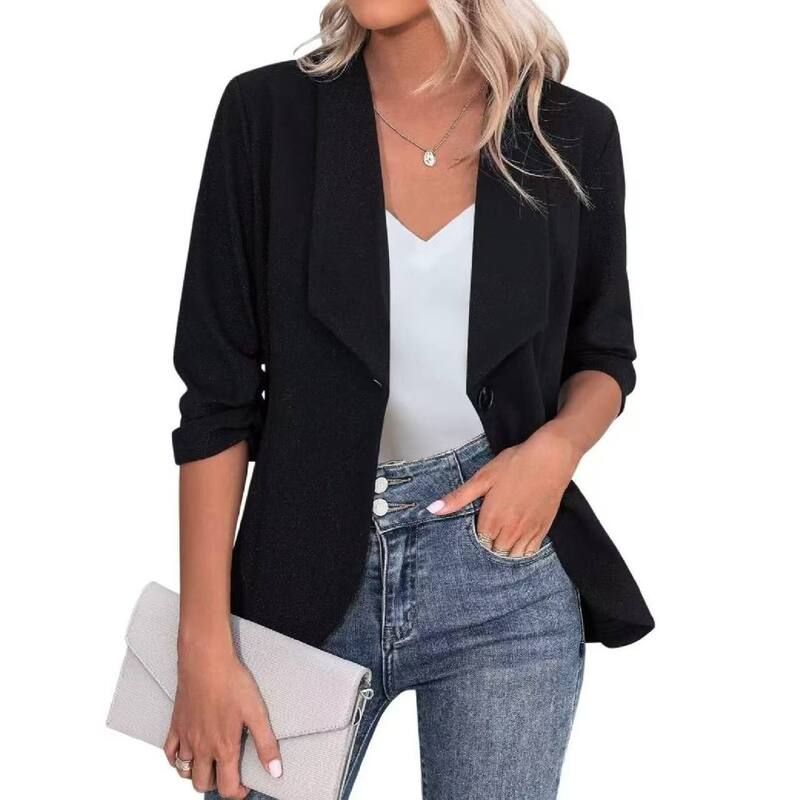 クリアフラワー レディース アウター ジャケット・ブルゾン プラスサイズ ブレザー ClearFlower Womens Plusize Blazers Casual Open Front Long