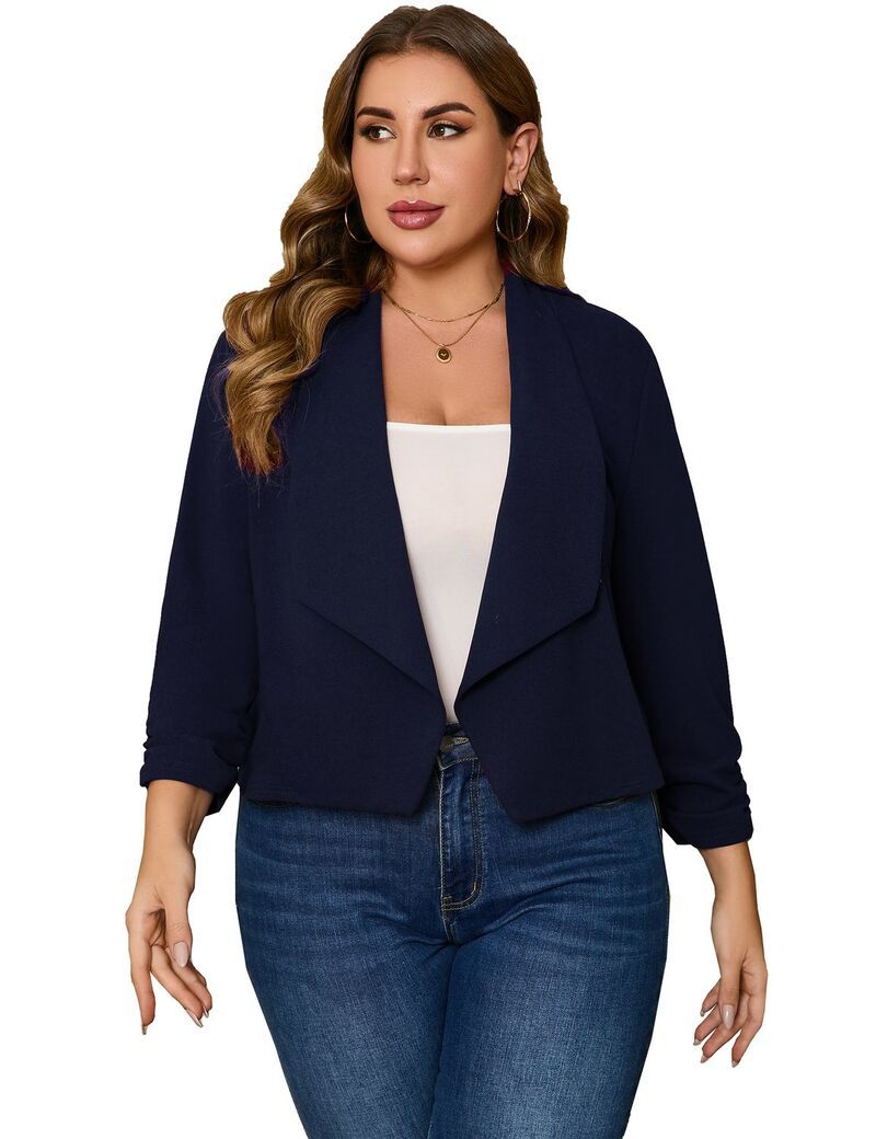 ファンジュライ レディース アウター ジャケット・ブルゾン プラスサイズ ブレザー FUNJULY Plusize Womens Blazer Notched Lapel 34 Sleeve Jack