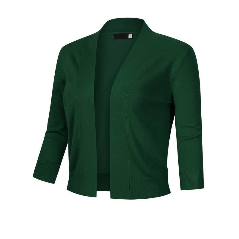 セオリア レディース アウター ニット・セーター カーディガン クロップド Seoria Ladies 34 Sleeve Cropped Cardigan Open Front Knit Short 9,706円