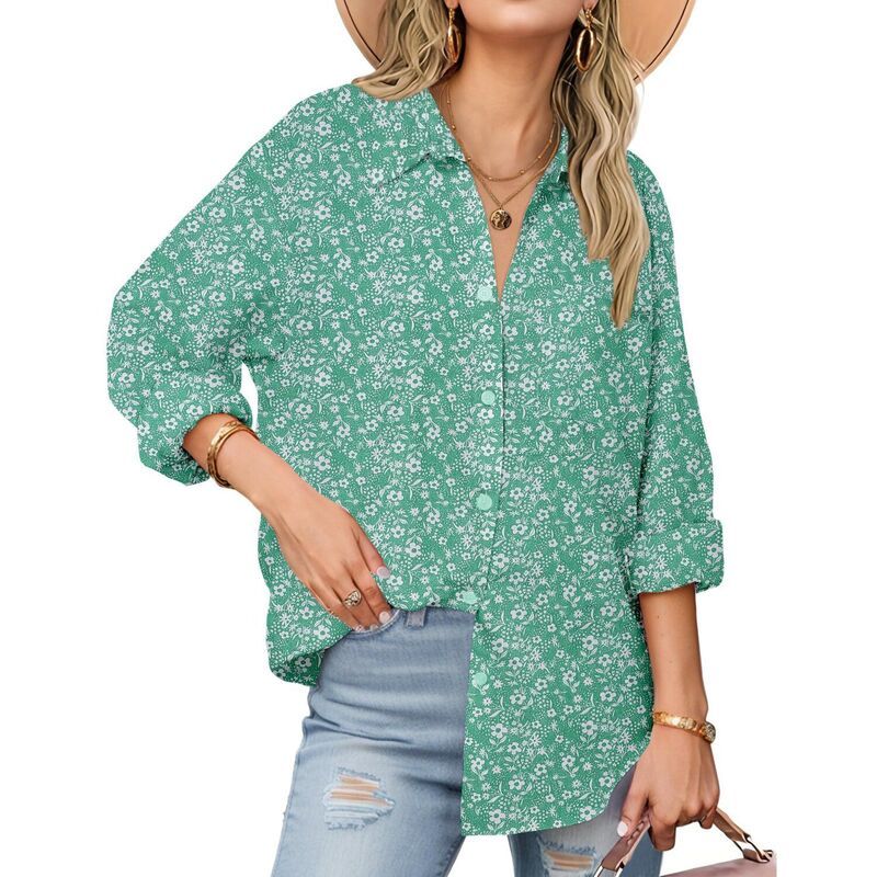 ジーグー レディース トップス シャツ Vネック コットン ダウン ブラウス Zeagoo Shirt Women V Neck Button Downs Blouses Long Sleeve Co