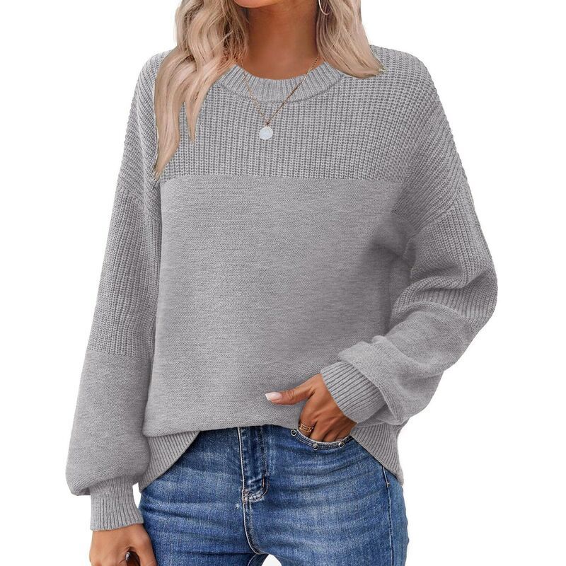 ジーグー レディース アウター ニット・セーター クルーネック Zeagoo Cute Fall Tops for Women Winter Crewneck Long Sleeve Grey グレー