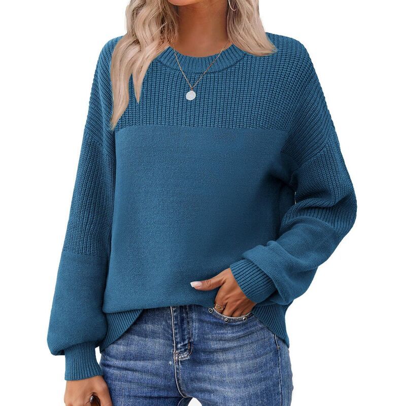 ジーグー レディース アウター ニット・セーター クルーネック Zeagoo Cute Fall Tops for Women Winter Crewneck Long Sleeve Lake Blu