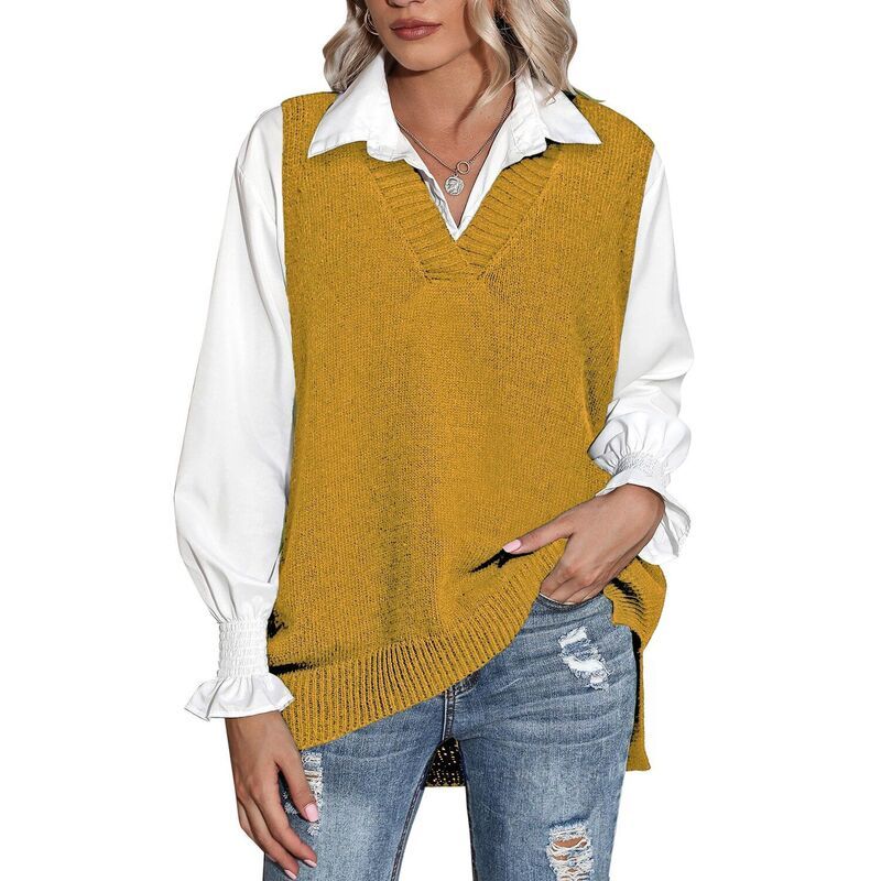 ジーグー レディース アウター ニット・セーター Vネック ベスト ノースリーブ Zeagoo Women Oversized V Necknit Sweater Vest Sleeveless Pu 11,886円