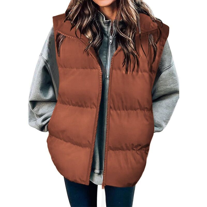 ジーグー レディース アウター ジャケット・ブルゾン ベスト ノースリーブ Zeagoo Womens Oversized Lightweight Stand Collar Puffer Vest S