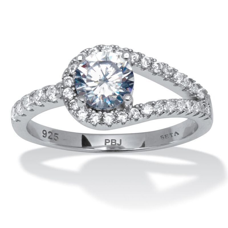 パームビーチジュエリー レディース アクセサリー リング PalmBeach Jewelry 132 TCW Round Cubic Zirconia Sterling Silver Lariat R