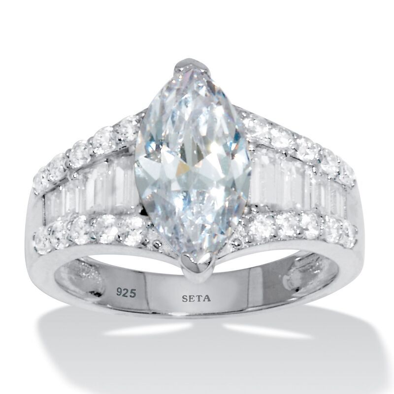 パームビーチジュエリー レディース アクセサリー リング PalmBeach Jewelry 414 TCW Sterling Silver Cubic Zirconia Engagement Rin 18,346円