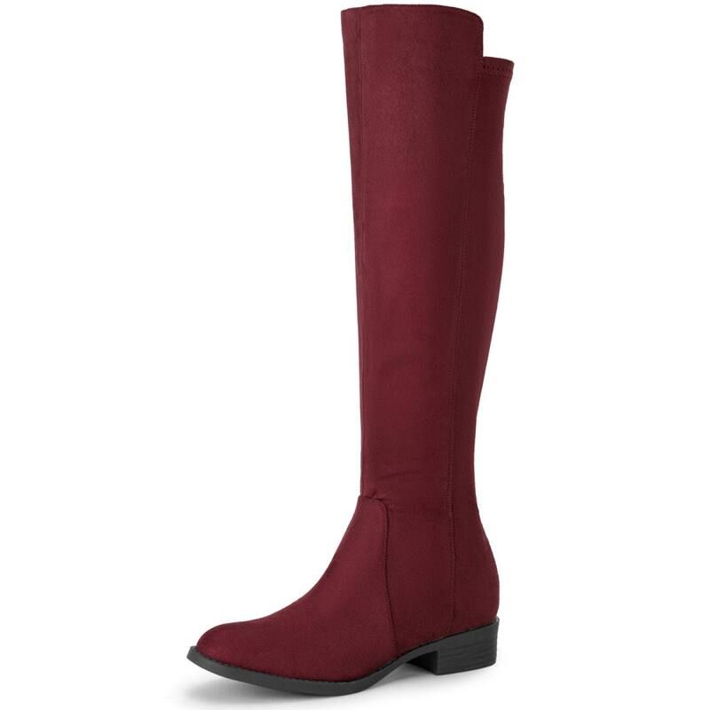 ブリスフルステップ レディース シューズ ブーツ・レインブーツ ヒール BLISSFUL STEP Round Toe Side Zip Chunky Heels Knee High Boots fo