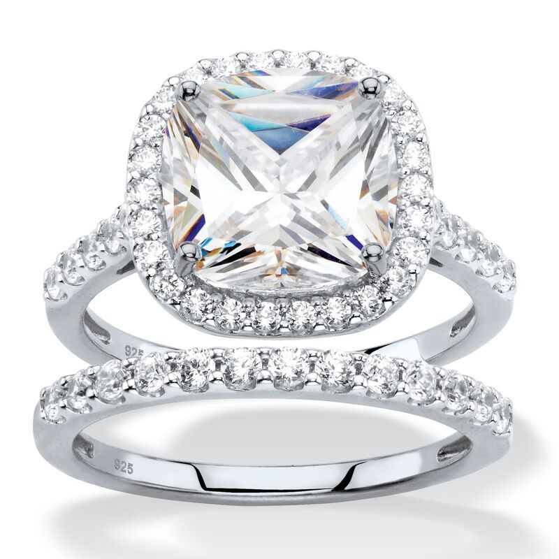 パームビーチジュエリー レディース アクセサリー リング PalmBeach Jewelry 349 TCW Cubic Zirconia 2Piece Platinumplated Sterling 31,070円