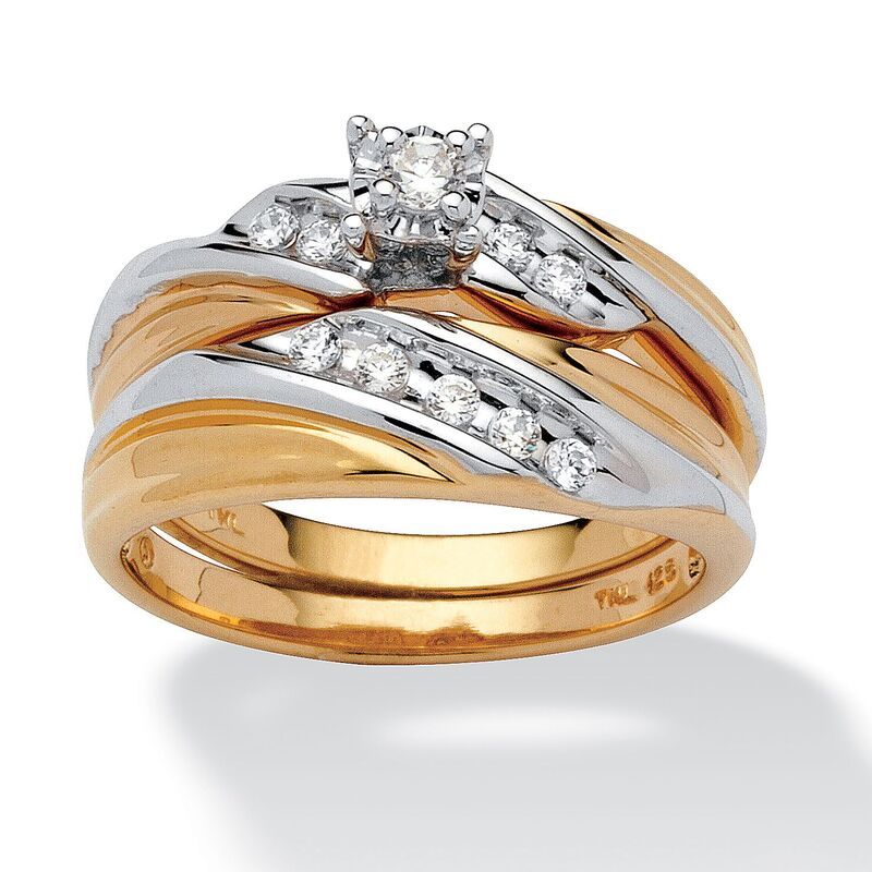 パームビーチジュエリー レディース アクセサリー リング PalmBeach Jewelry 24 TCW Cubic Zirconia GoldPlated Sterling Silver Wedd