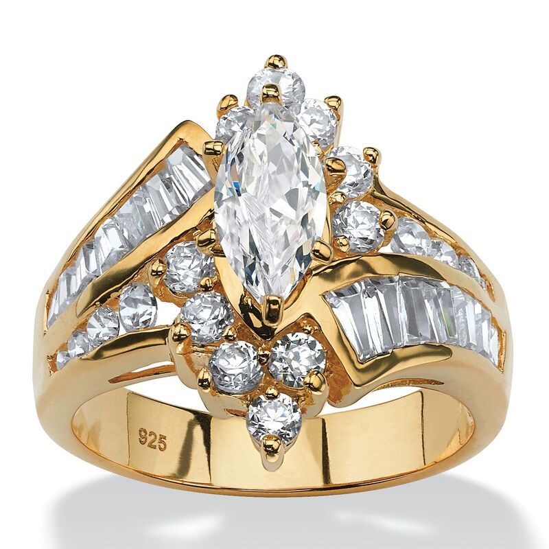パームビーチジュエリー レディース アクセサリー リング PalmBeach Jewelry 320 TCW MarquiseCut Cubic Zirconia Ringold ゴールド 22,484円