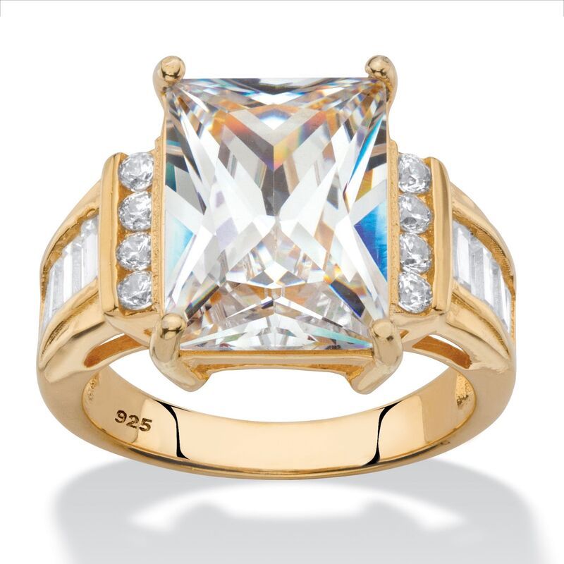 パームビーチジュエリー レディース アクセサリー リング PalmBeach Jewelry 1072 Cttw EmeraldCut Cubic Zirconia 14k Goldplated Si