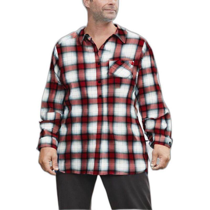 キングサイズ レディース トップス Tシャツ トール KingSize Mens Big Tall Stretch Flannel Shirt Red Cream Plaid クリーム
