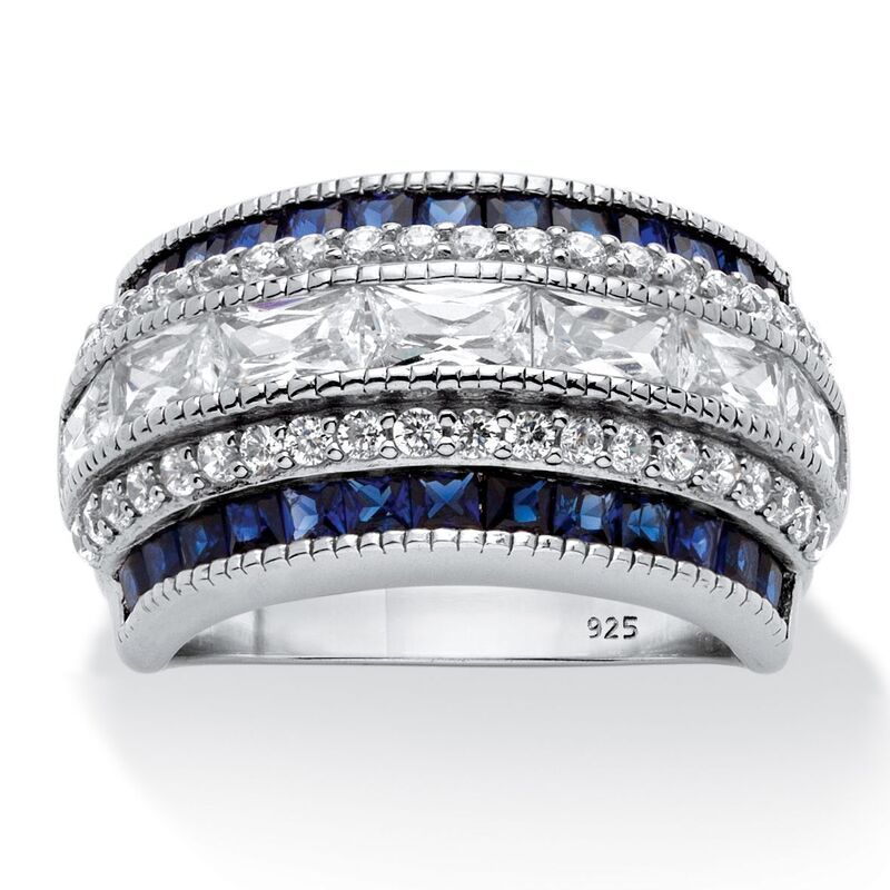 パームビーチジュエリー レディース アクセサリー リング PalmBeach Jewelry 648 Cttw Cubic Zirconiand Simulated Sapphire Platinum