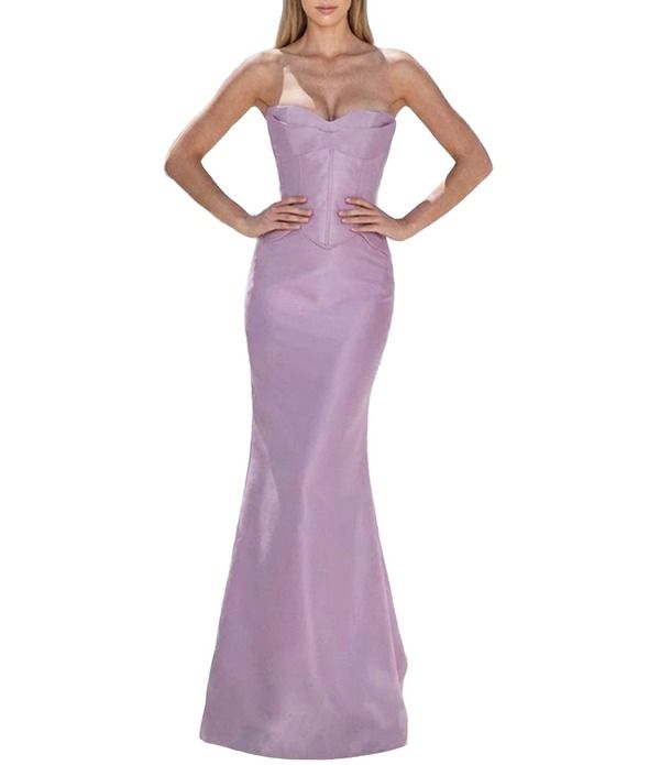 テラニクチュール レディース トップス ワンピーストラップレス Terani Couture Straplessweetheart Neckline Mikado Gown Orchid