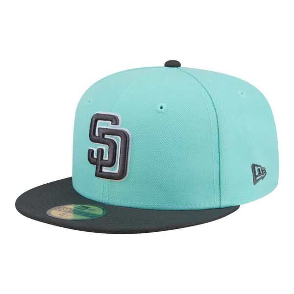 ニューエラ メンズ アクセサリー 帽子 Mens New Era TurquoiseCharcoal San Diego Padres TwoTone Color Pack 59FIFTY Fitte