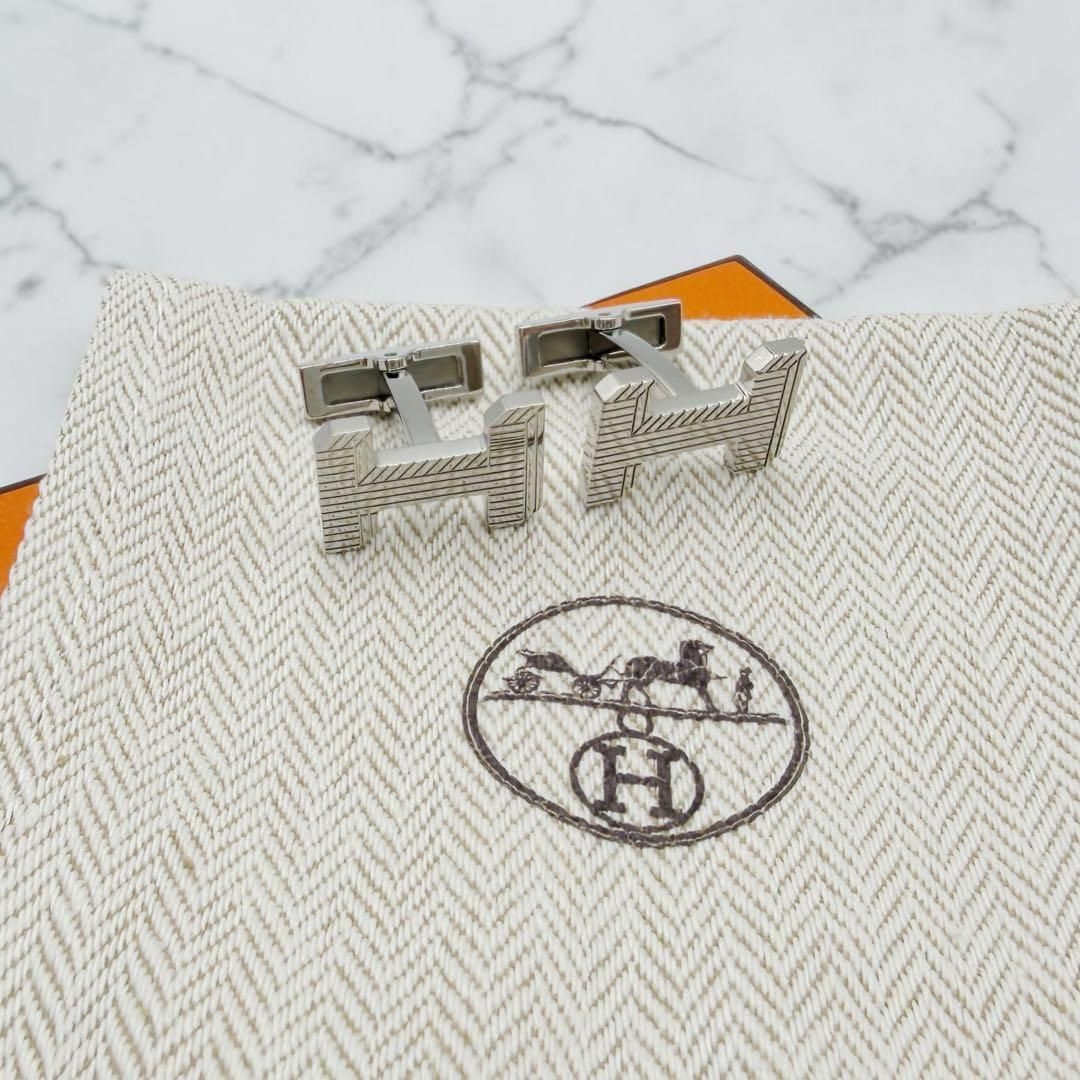 ⭐️ほぼ未使用⭐️ エルメス Hオプティクス カフス カフリンクス シルバー