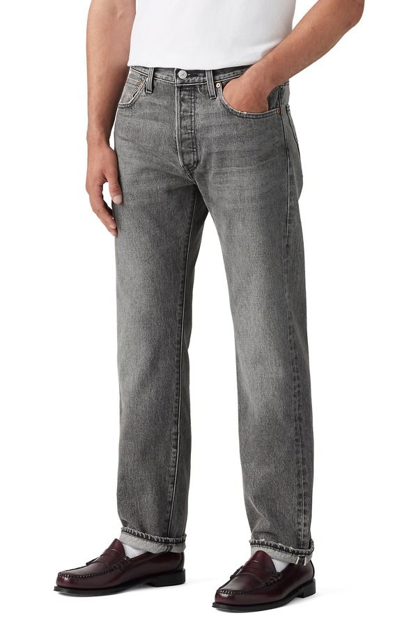 リーバイス メンズ ボトムス デニムパンツ ジーンズ Levis 501 Original Fit Jeans BLACK ASH SELVEDGE ブラック