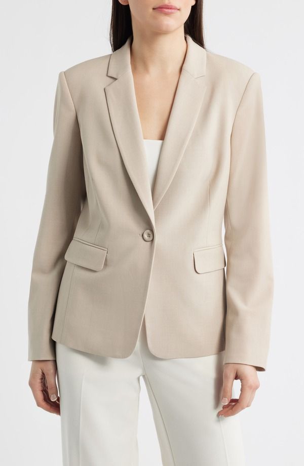 タハリエーエスエル レディース アウター コート プチ ブレザー Tahari ASL OneButton Blazer Petite SAND サンド 28,470円