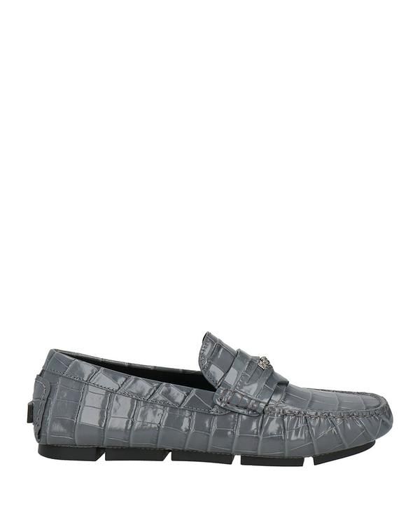 ヴェルサーチ メンズ シューズ スリッポン・ローファー モカシン VERSACE Gray グレー