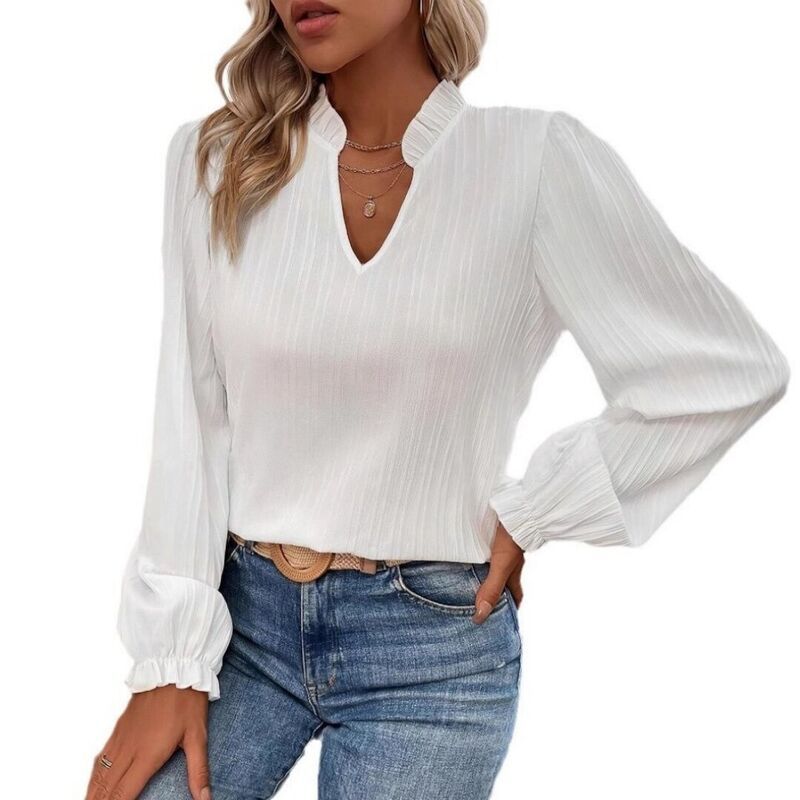 イエスファッション レディース トップス シャツ Vネック フリル ブラウス Yesfashion Blouse for Women Dressy Casual V Neck Shirts Ruffl 8,235円