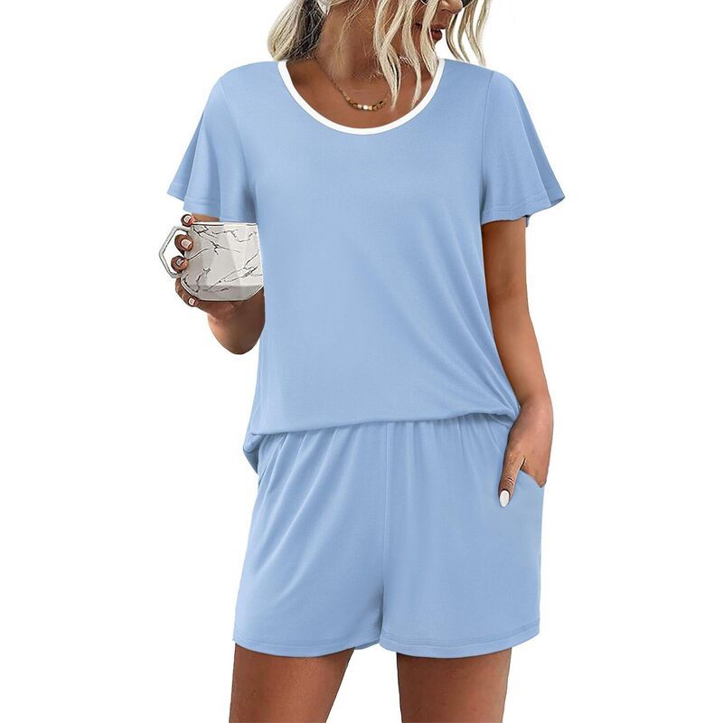 エコアー レディース アンダーウェア ナイトウェア Ekouaer Womens Pajama Set Summer Short Sleeve Pjsleepwear Cute Two Piece L